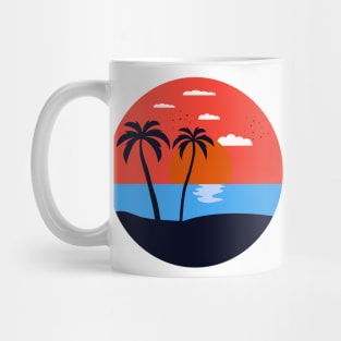 Funny Sunset Palm Tree Mug